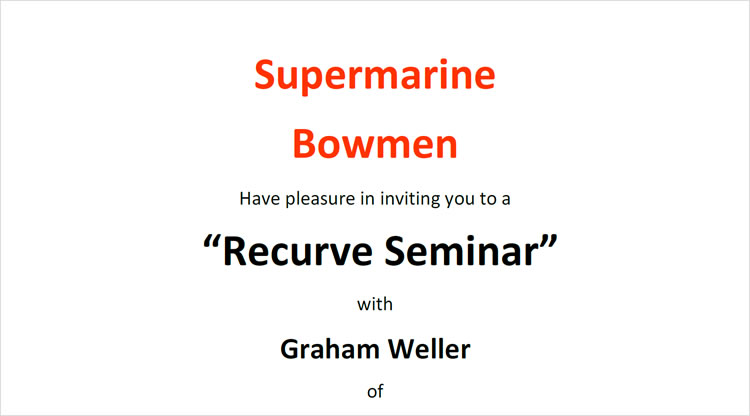 Supermarine Bowmen – Recurve Seminar (12/11/2017)