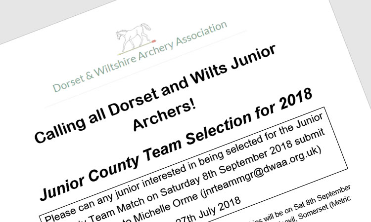 Calling all Dorset and Wilts Junior Archers!